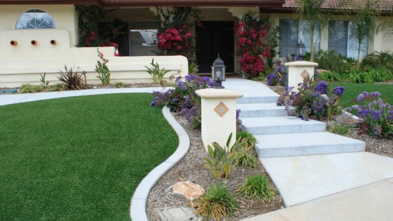 Front Yard With Artificial Turf