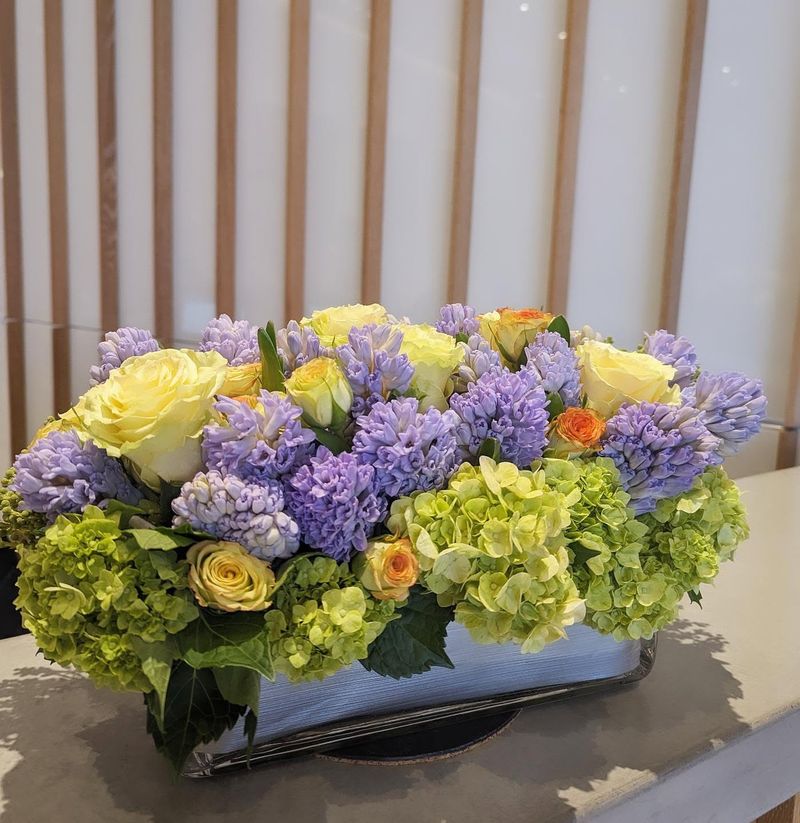 Lavender and Yellow Roses