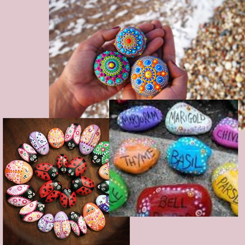 Painted Rock Garden Markers Add Whimsy