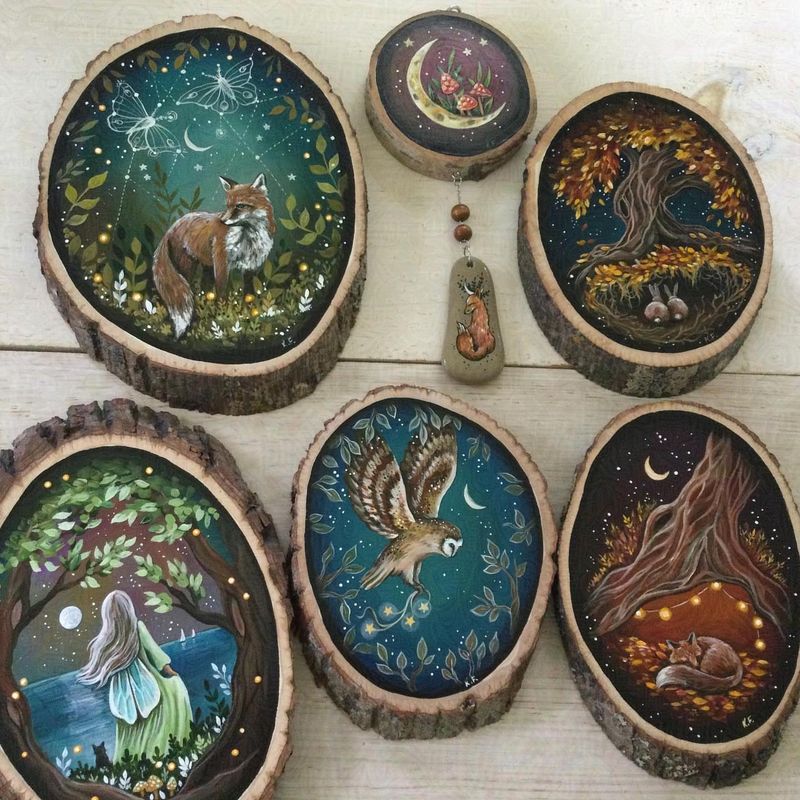 Log Slice Garden Art