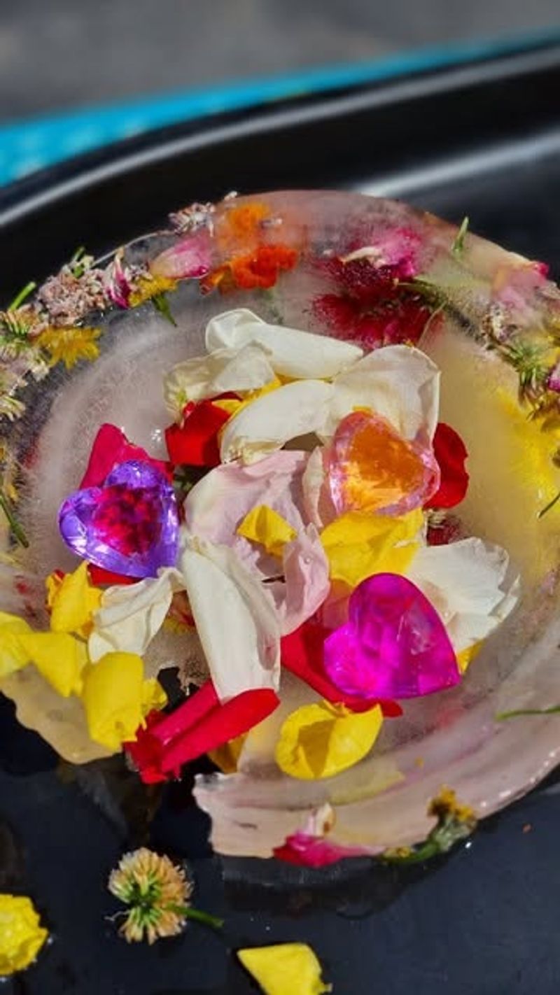 Edible Flower Ice Bowl