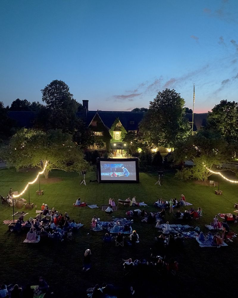 Outdoor Movie Screen Showcases Patriotic Films
