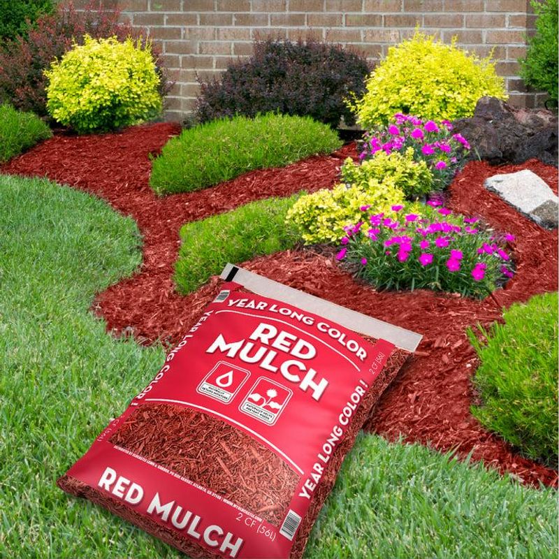 Dyed Mulch In Unnatural Colors