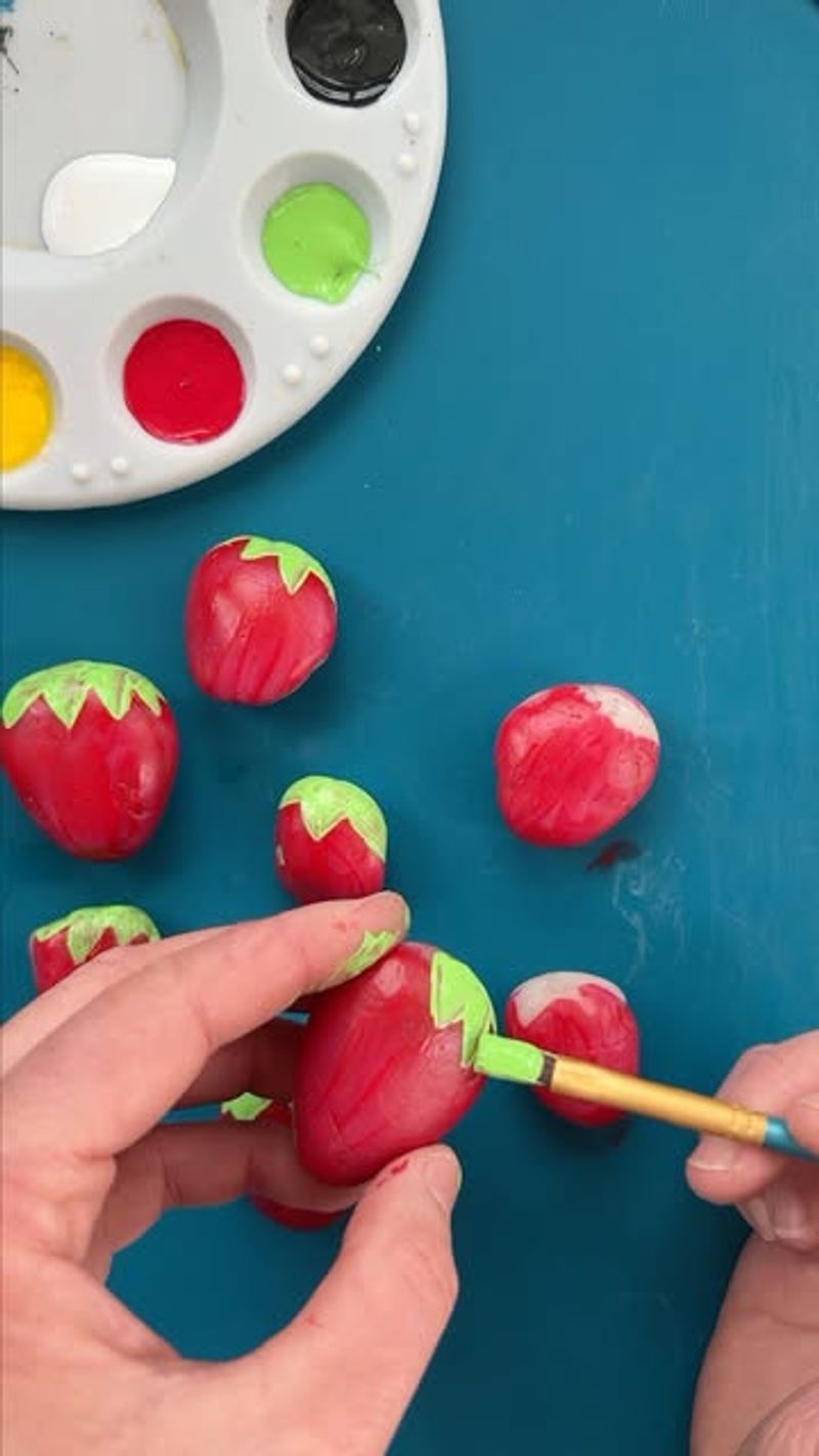 Paint Rocks to Look Like Strawberries