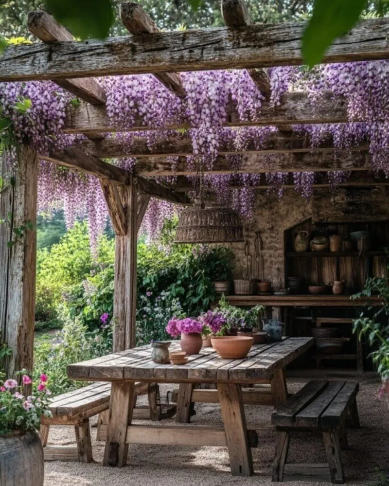 Install A Rustic Wooden Pergola