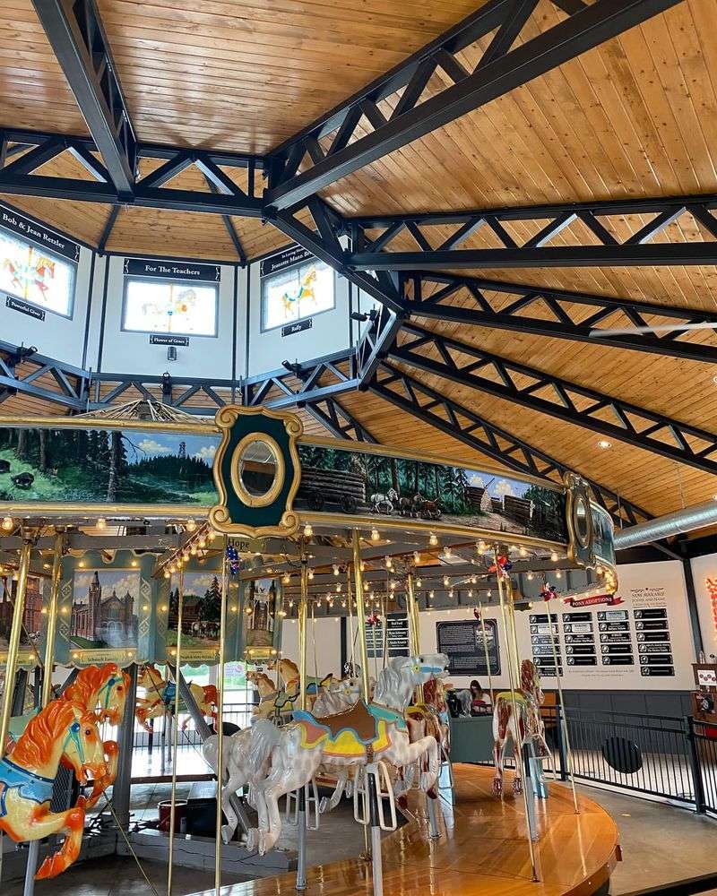 Carousel with Hand-Carved Figures