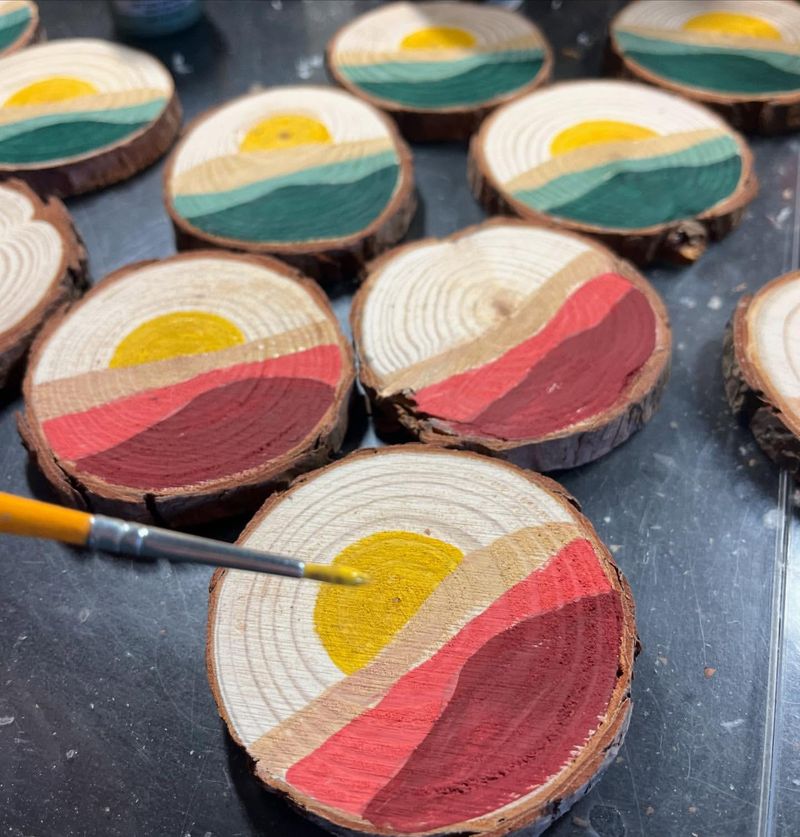 Log Slice Garden Signs