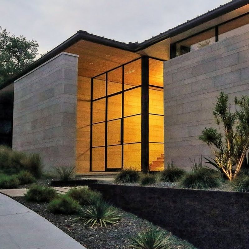 Stone And Stucco Privacy Walls