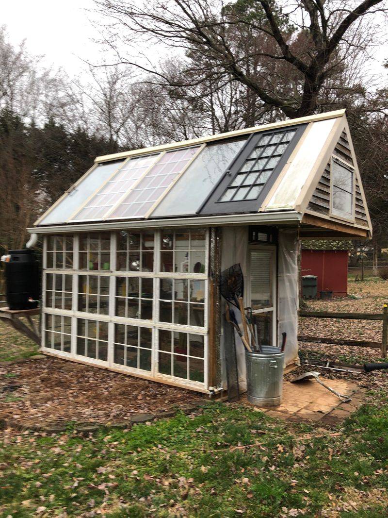 Recycled Door Greenhouse