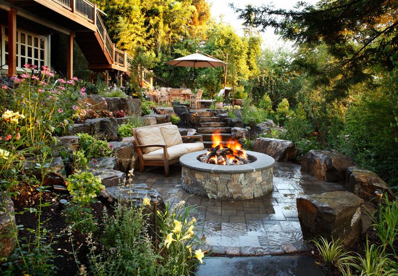 Integrated Fire Pit Conversation Area