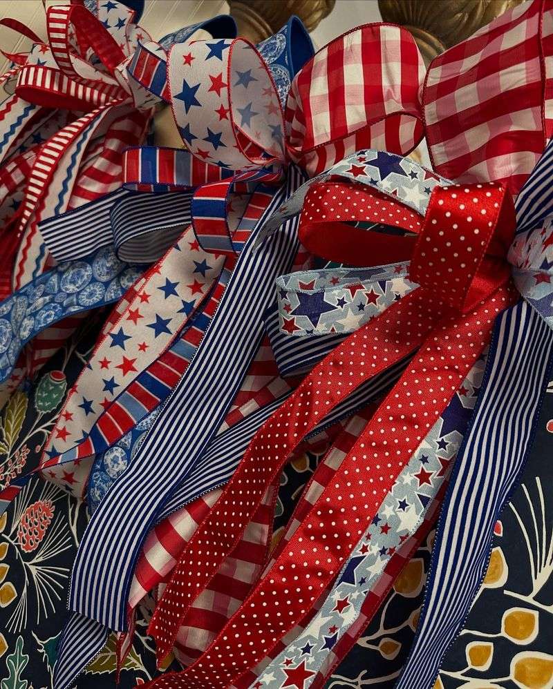 Ribbon-Wrapped Tree Trunks
