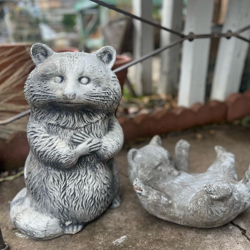 Scattered Concrete Animal Statues