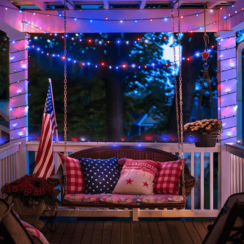 Patriotic String Light Canopy