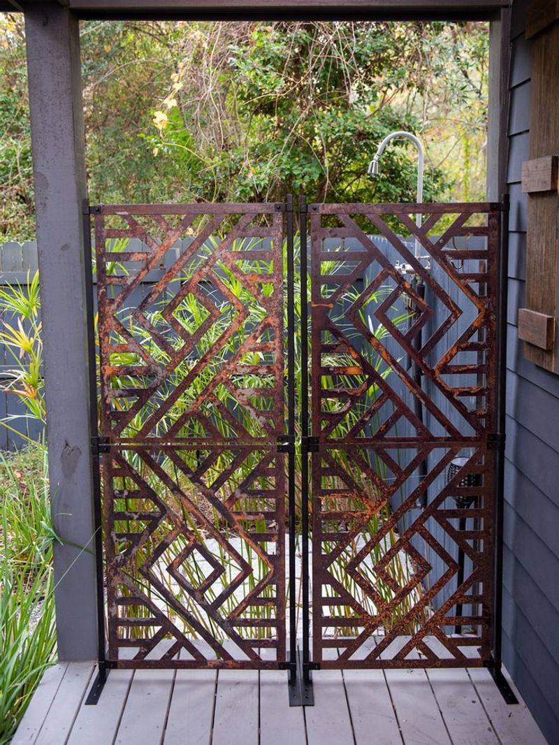 Wrought Iron With Privacy Inserts