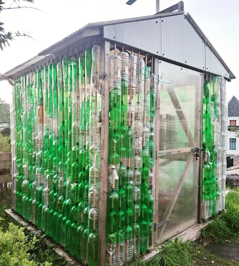 Bottle Wall Garden Greenhouse