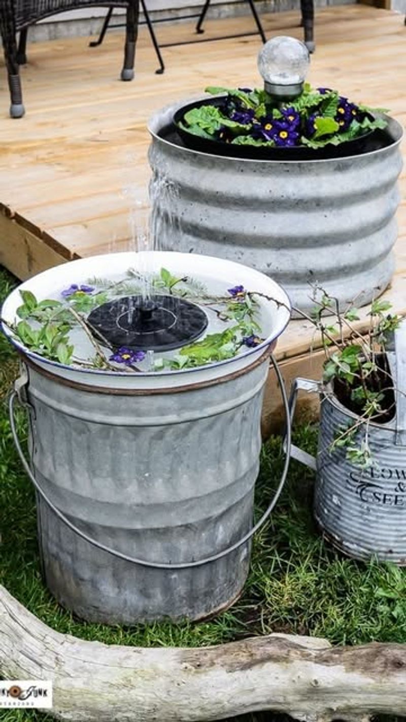 Repurposed Container Water Feature
