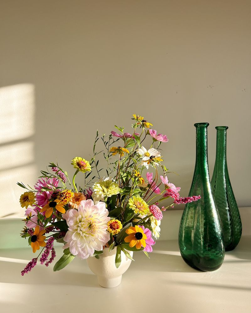 Wildflower Mix in Vintage Bottles