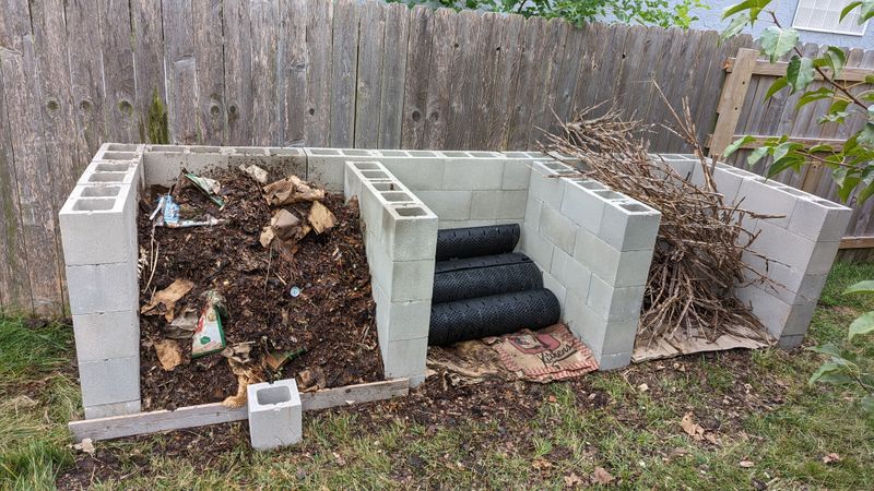 Concrete Block Compost Bin