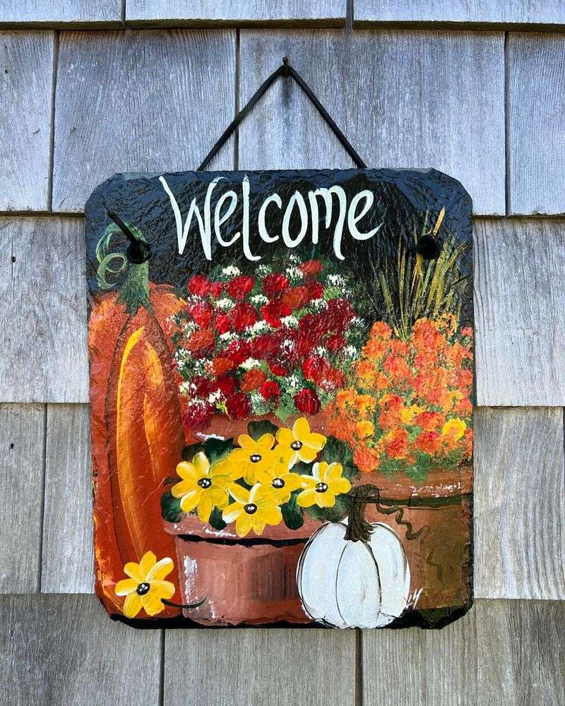 Slate-Painted Pumpkins