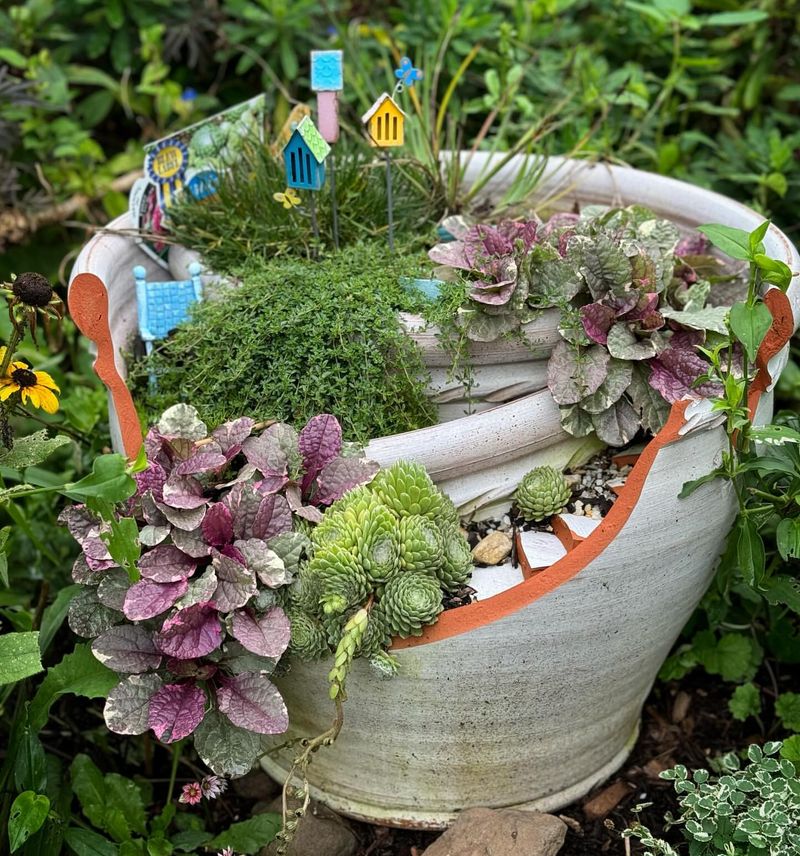 Broken Pot Fairy Garden