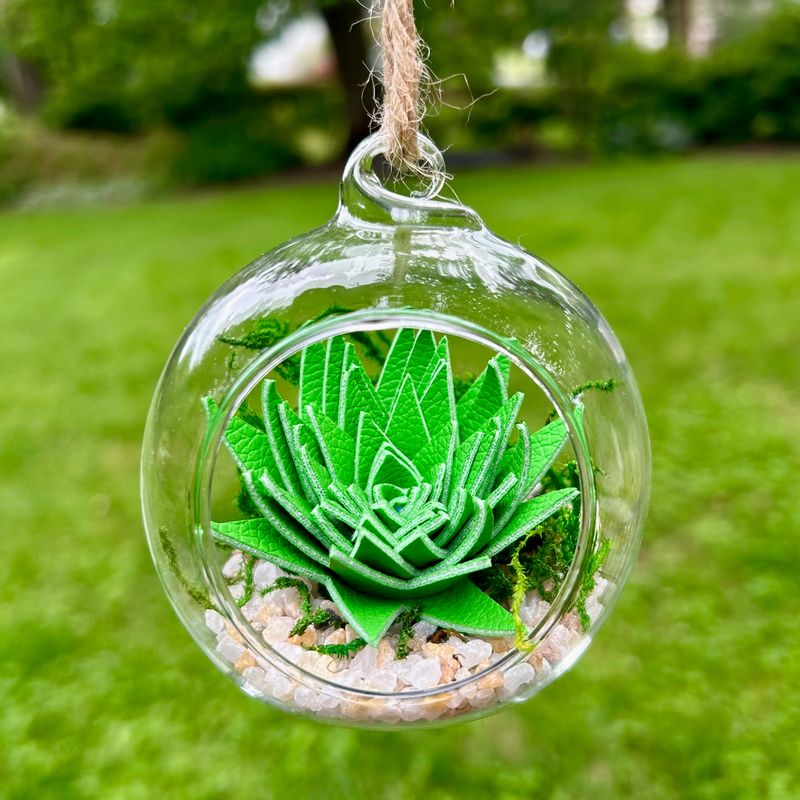 Hanging Glass Terrariums With Pebble Base
