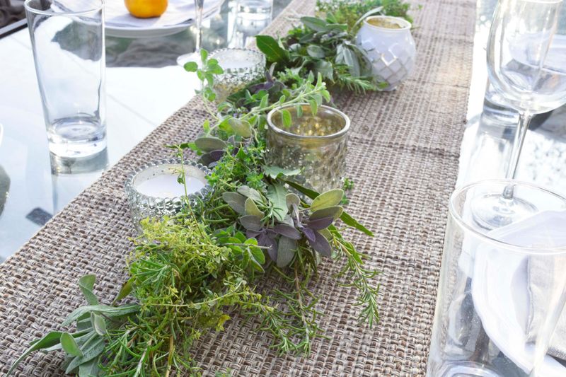 Mason Jar Herb Garden Centerpiece