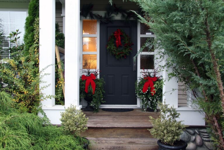 festive planters front door