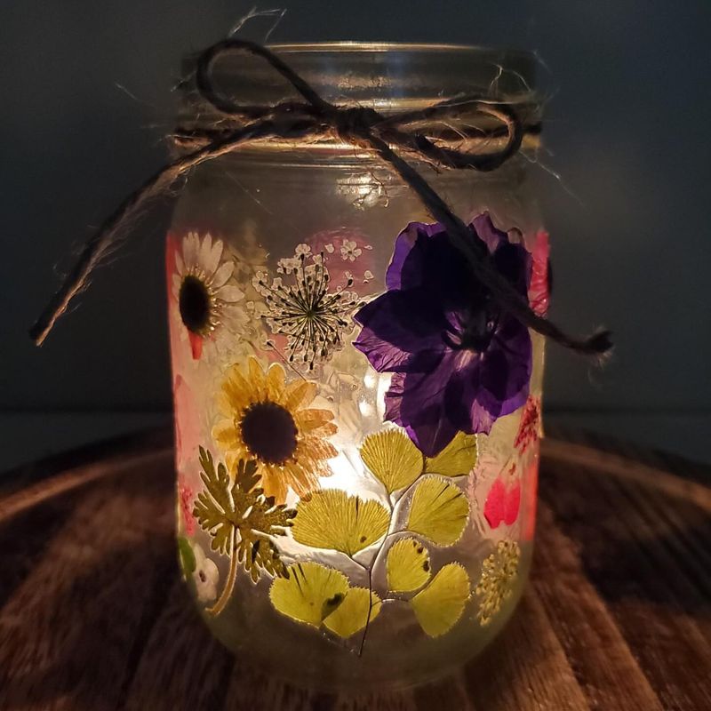 Pressed Wildflower Lanterns