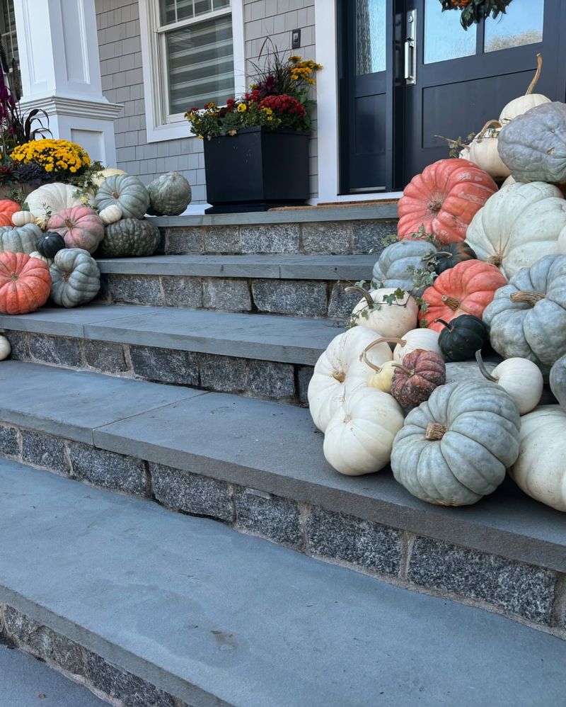 Stone Wall Pumpkin Displays
