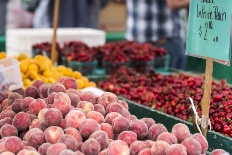 Peaches, cherries and oranges