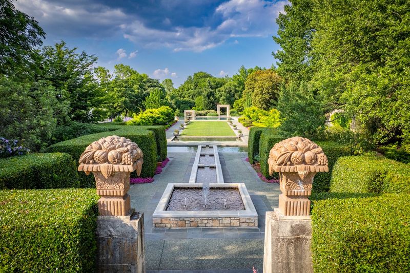Renovated Formal Gardens Around The Mansion