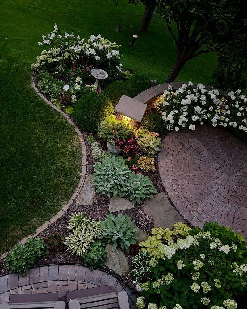 Solar Path Lights Between Drought-Tolerant Plants