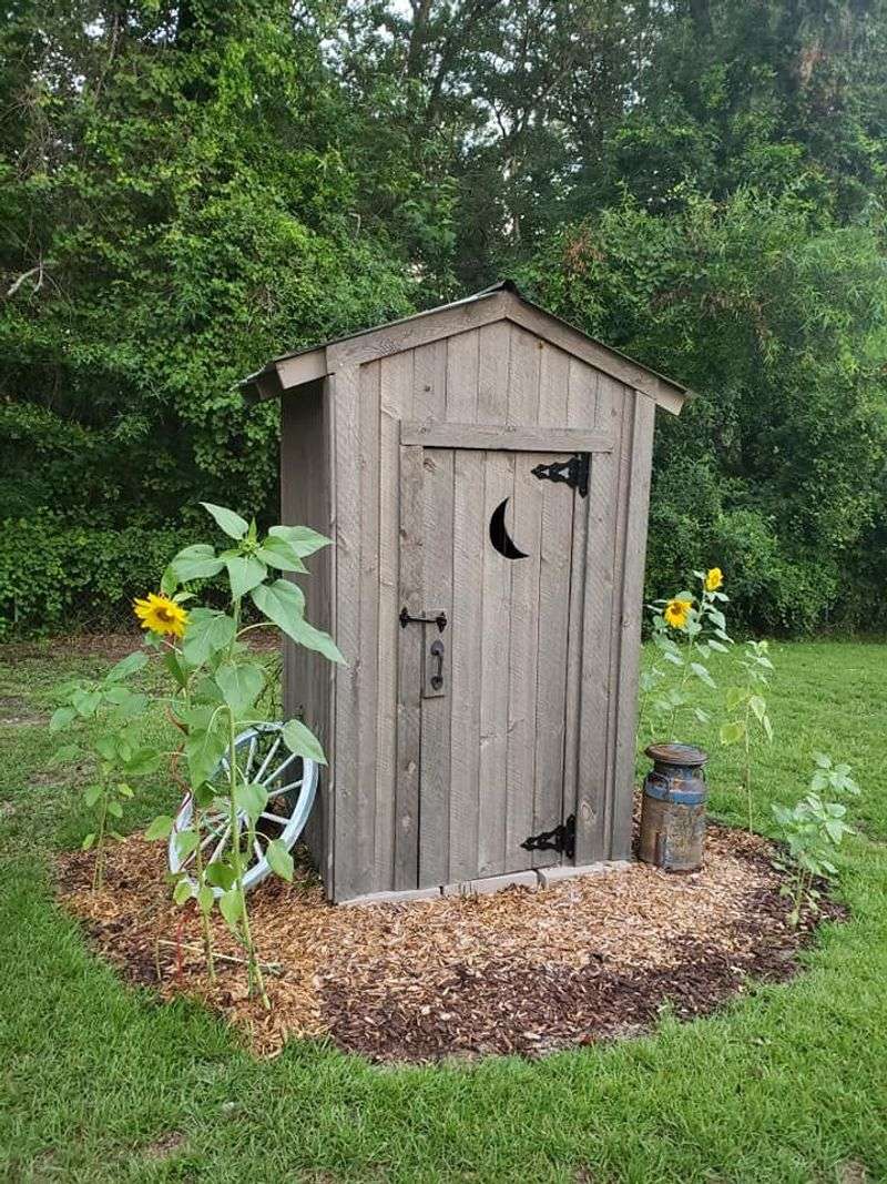 Crescent Moon Outhouse Garden