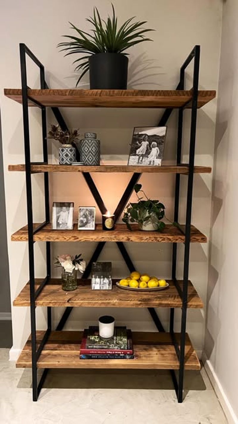 Reclaimed Wood Plant Shelves