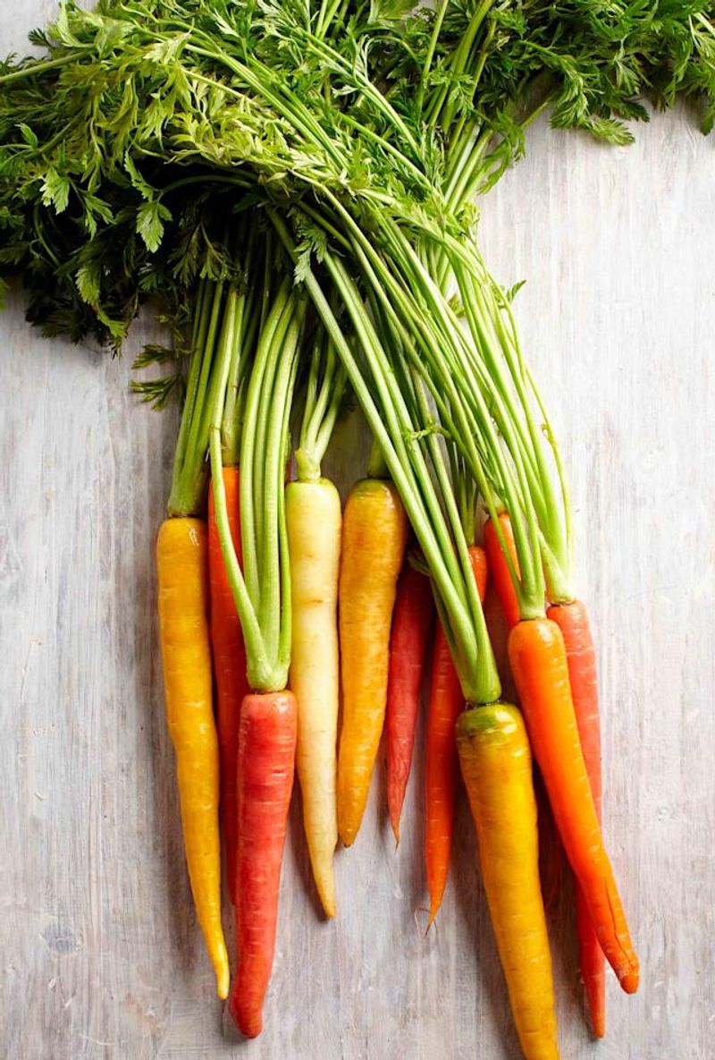 Seasonal Root Vegetables At Market Stalls