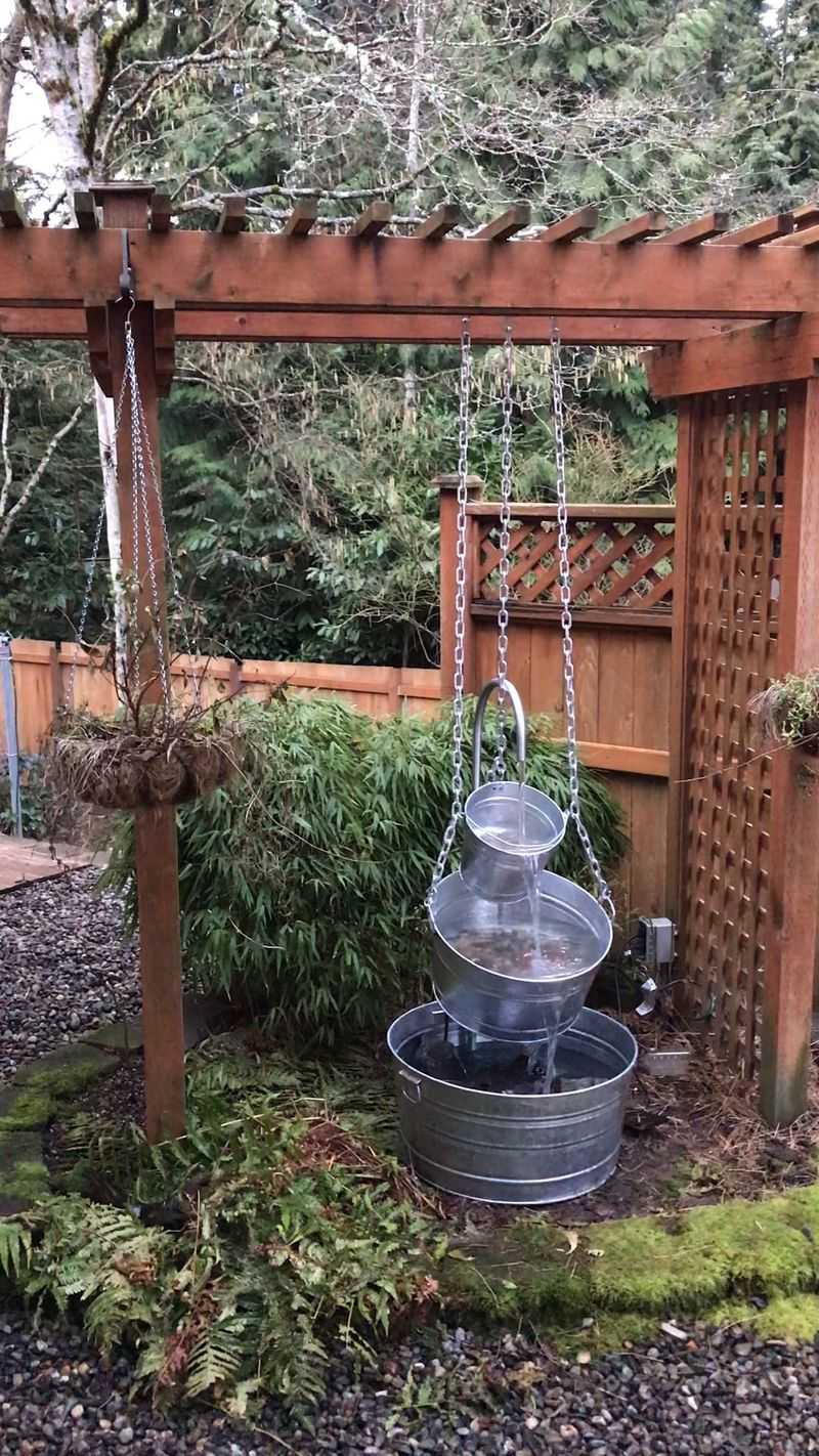 Install a Rain Chain Water Feature