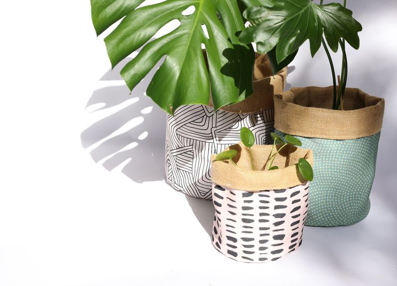 Fabric-Wrapped Planters