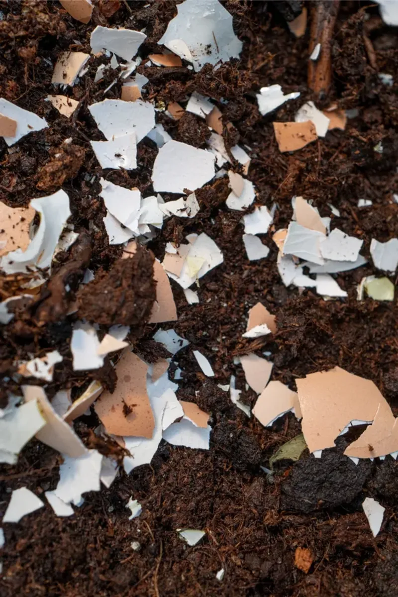 Add Crushed Eggshells And Coffee Grounds