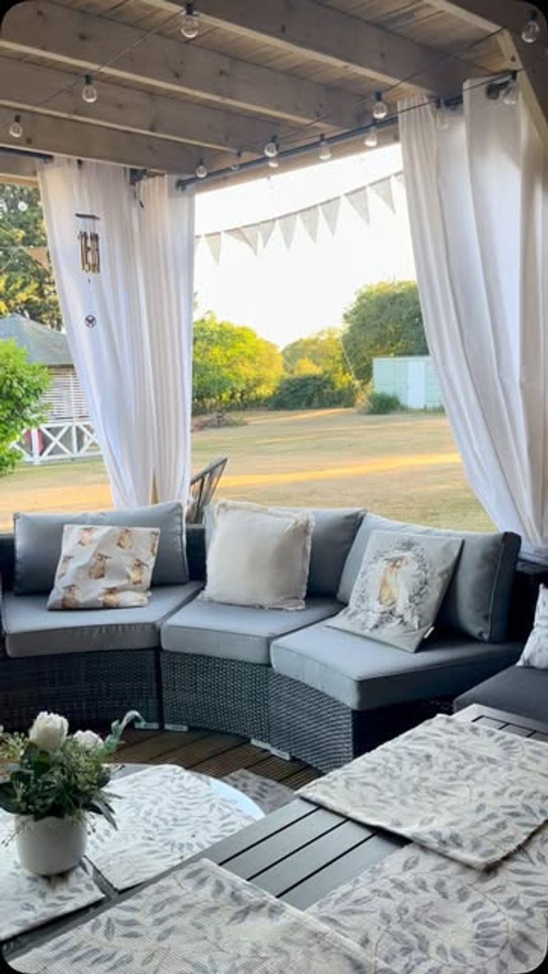 Pergolas with Privacy Curtains
