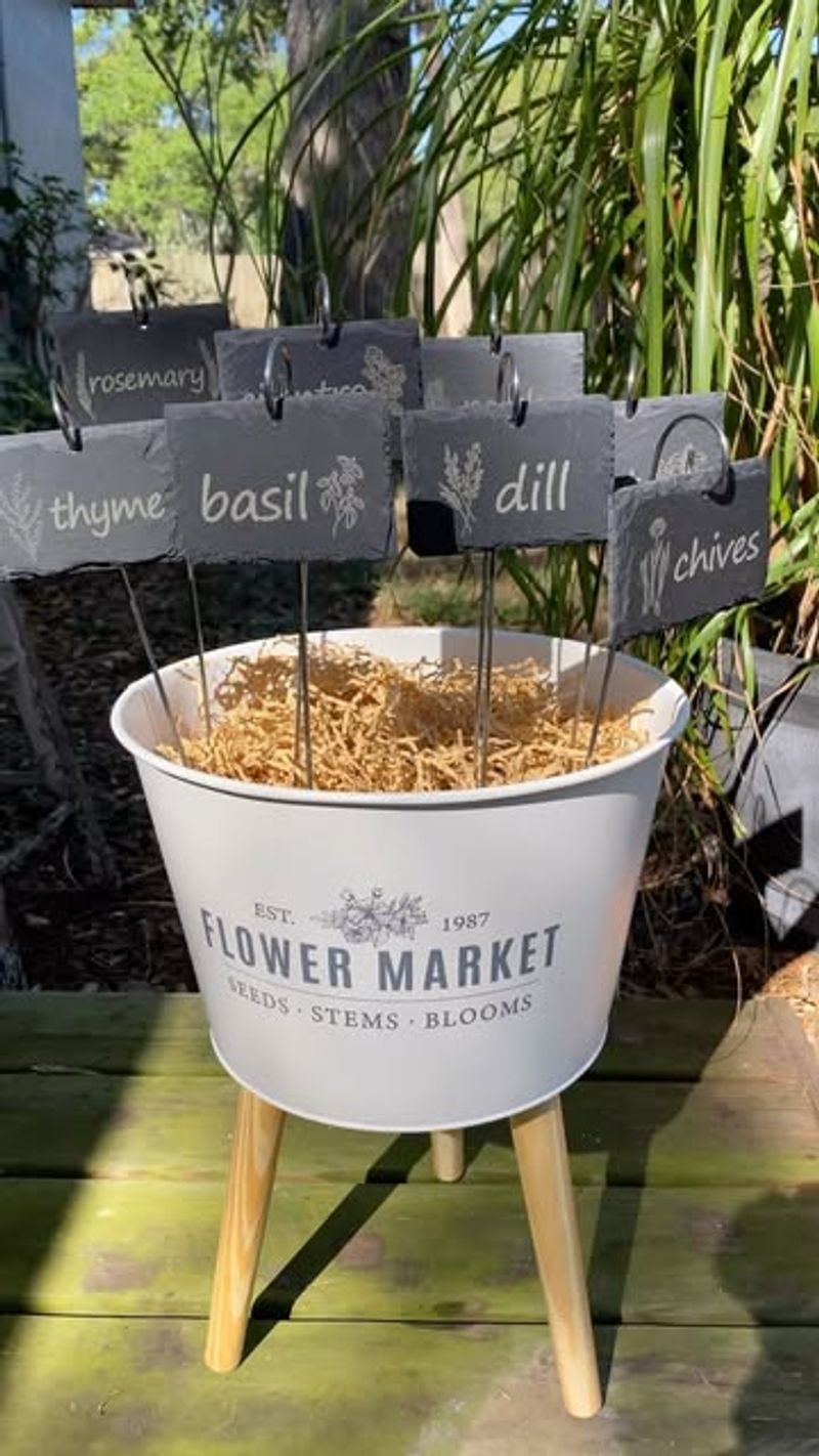 Chalkboard-Painted Bucket Labels