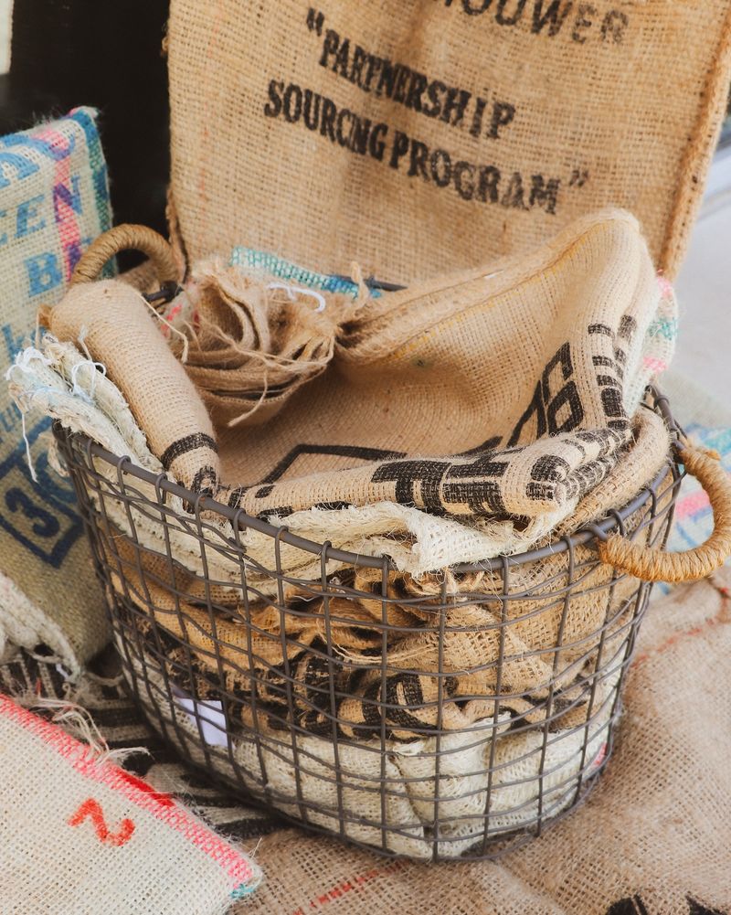 Burlap-Wrapped Coffee Can Gardens