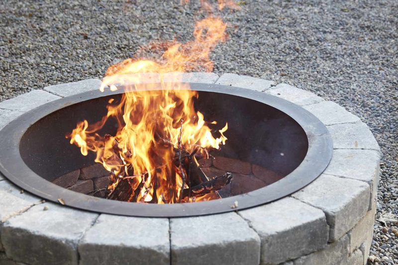 Stone-Bordered Fire Pit Area