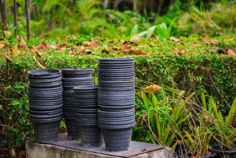old plastic pots