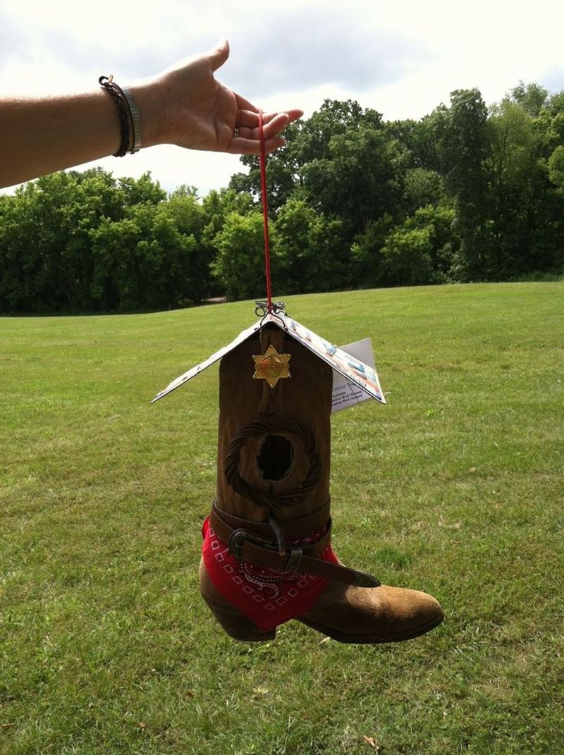 Repurposed Cowboy Boot Birdhouse