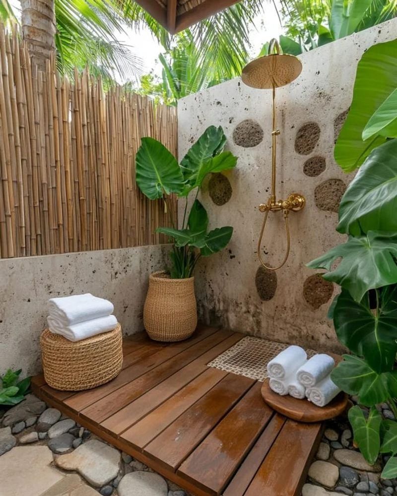 Install A Tropical-Style Outdoor Shower