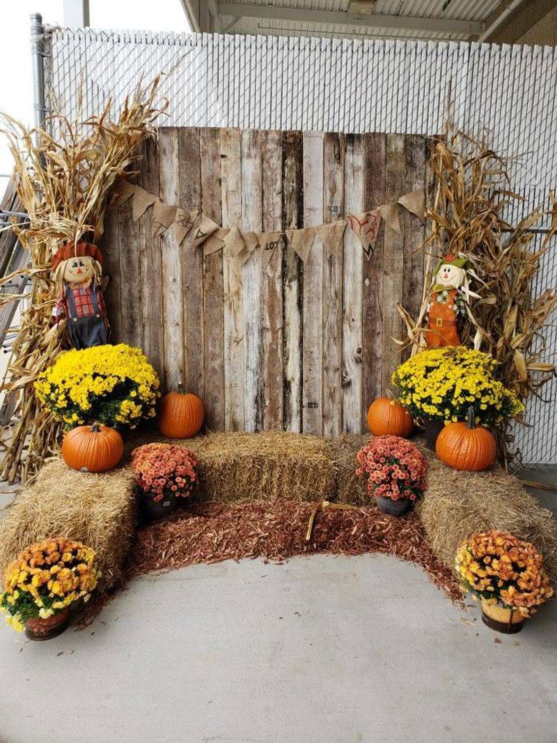 Surfboard Hay Bale Photo Booth