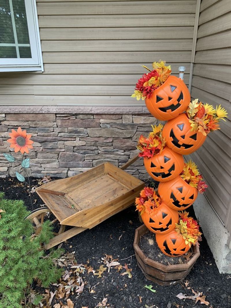 Vertical Pumpkin Planter Tower