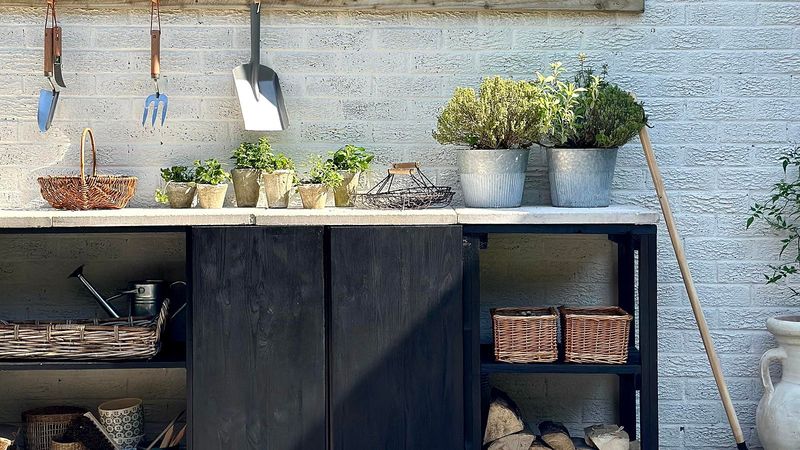 Upcycled Cabinet Potting Stations
