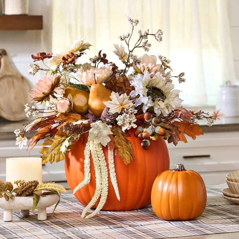Dried Flower Pumpkin Cornucopia