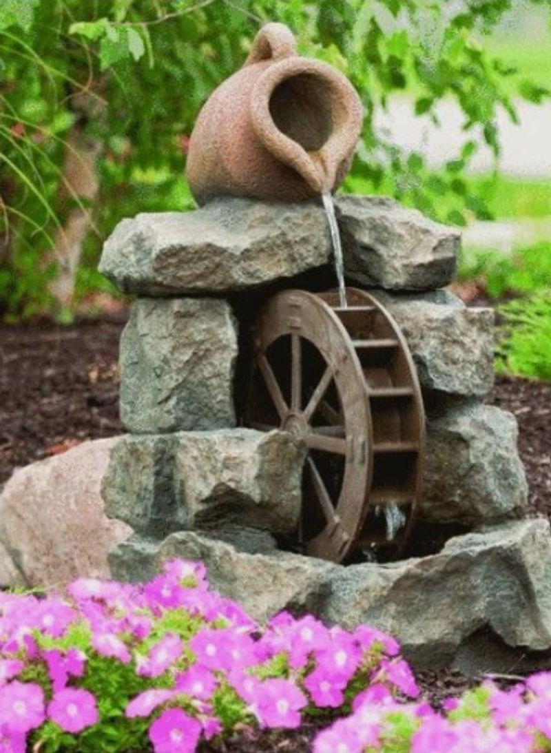 Rustic Wine Country Waterwheel